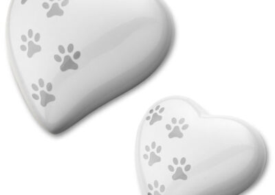 White Paw Print Heart